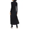 Stylt och bekvämt: Norma Kamali Women's Long Sleeve Turtle Long Swing Dress - Perfekt för alla tillfällen, smickrande passform och mjukt tyg