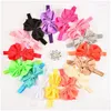 إكسسوارات الشعر بالجملة 15pcs/Lot 15 Color Infant Girls Head Head Fraps Fands Lack Bows Bows Tiara Baby Babys Drop Del Otr7c