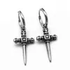 HIPHOP PUNK STYLE COOL Anti Silver Color Men roestvrijstalen schedel Kruis hangers oorbellen