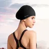 Elastisches Silicon Schwimmhut Gummi wasserdichtes Schutz Ohren Langes Haar Sport Sport Schwimmbad Reine Mütze Frauen Erwachsene 240403