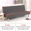 Tampa de cadeira Sofá sem braço Capa de cor sólida sem apoio de braço Elastic Elastic Dobing Furniture Home Decoration Bench para banquete El