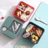 Dinware 1100 ml lunchbox met compartimenten lekbestendige 3 compartiment containersaus grote slakom