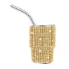 3oz Schnapsglas Leopard Diamond Sippy Cup Edelstahl Wein Becher Vakuum isoliertes Auto Tassen mit Deckel und Strohhalmen