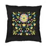 Pillow Gepersonaliseerde Mexicaanse Otomi Zonnebloembladeren Cover Decoratie Bloemborduurwerk voor woonkamer