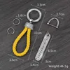 Keychains Lanyards Crystal leak proof luxury leather keychain womens mens car holder phone number label jewelry Q240403