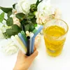 Dricker sugrör Återanvändbart glas Färgglada miljövänliga högborosilikatstrån för smoothie Milkshakes Drinks Bar Accessoroy