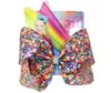 Nieuwe aankomst Jojo Swia Hair Bow Print Ribbon Ice Cream 8inch Hair Bow met Alligator Clip Bowknot Rainbow Headwrap voor Baby Girls H7159583