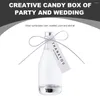 Vases 6pcs Candy Bottle Clear Jars Creative With Bow For Wedding Shower Party Birthday Favour Table Decorative ( Silver )