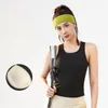 Yoga Yelek Yüksek Kaliteli 4D Elastik Kumaş Entegre Sabit Yuvarlak Boyun Sıkı Parlama Anti Koşu Olmayan Kupa Spor Yeleği