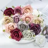 Fleurs décoratives 10 PCS White Silk Rose Artificiel Flower Heads Scrapbooking For Home Wedding Birthday Decoration Fake