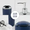 Hooks Toothbrush Holder Cup Soap Dispenser Dish Wc Brush Tumbler Washroom Cleaning Tool Trash Can 6pcs Bathroom Accessories Set