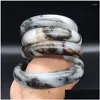 Bangle Natural Gobi Jade Hand Cronged Silk Wide Band Braslet Bracelet Boutique Boutique Jewelry Womens Cyan Black Beauty Bracele