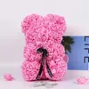 Fleurs décoratives 1pc 25cm Rose artificielle ours - cadeau parfait pour les mariages de la Saint-Valentin anniversaires décoration en peluche