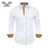 Mens Long Sleeve Shirt Klä upp professionell vit Slim Fit Solid Color Men Business 240322