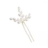 Клипы для волос 1pcs Crystal Pearl Flower Pin