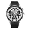 Meguel's New Men's Multifunctional Timing Three Eyes Six Needle Silicone Tape Quartz Watch 2222