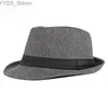 Cappelli larghi secchio primavera e estate cappello da uomo Fedoras top jazz bowling chapeau fedora womens wedding wedding yq240407