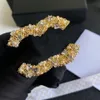 Femmes de conception de lettre de marque Brooch broche épingle d'or plaqués de haute qualité épingles de perle de cristal bijoux époux de fête accessoire cadeau