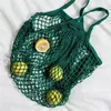 Aufbewahrungstaschen Einkaufen Canvas tragbarer Netznetzbeutel wiederverwendbare faltbare Obstgemüse Handtasche Long Bolsas de compra