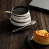 Cups Saucers Coffee Mokken Melkdrinkware Handwerk Japanse stijl Afternoon Tea Water Cup Retro keramische Home Lover Gift Mug Band Trays