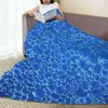 Coperte bolle blu coperta di lancio in flanella morbida per il divano di divano leggero caldo