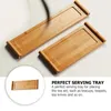 Teaware Sets Bandejas Para Comida Tray TeaCup Platter Stand Bamboo Table Holding Service Plate Holder