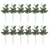 Decorative Flowers 12 Pcs Simulated Eucalyptus Leaves Home Forniture Decor Artificial Plant Adornments Wedding Decoration Stems Pu Branch