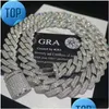 Kedjor isade ut moissanit kubansk armband bling diamant länk kedja hip hop män smycken halsband droppe leverans halsband hängen otrkd