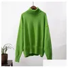 Women Sweters Nowe kobiety Turtleeck Sweater Autumn Winter Gruba ciepła sieknięcie Najwyraźniejsza swobodna luźna dzianina Kobieta DEL DH2VM