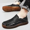 Casual Shoes Lofer Man Stylish Leather Mens Slip On 2024 Handmade Brand for Men Business Comfort