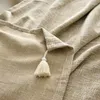 Toalhas de mesa de mesa linho de algodão grosso à prova d'água retangular para o casamento decorativo