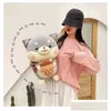 Animaux en peluche en peluche Nouveau Akita Dog P Toy Doll Wholesale Migne Large Shiba INU Slee Oread Thé tasse de lait de lait Muppet Drop Livrot Dheu2