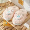 Pantoufles mignonnes caricatures peluche pour femmes duvelu pour l'hiver à fourrure à la maison intérieure couple puzzy couple de coton décontracté de coton