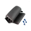 Cubiertas de volante Negro - Cubierta de cuero perforada de línea azul roja para M Sport G30 G31 G32 G11 G20 G21 G01 G02 X5 G05 G14 G15 G16