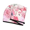 Towel Girl Hair Drying Hat Pink Flowers Tropical Protea And Flamingos Cap Bath MicrofiberTowel Absorption Turban