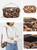 Fashion Leopard Shoulder Bag Thick Chain Underarm Bags For Women Brand Designer Handbags And Purses Ladies Crossbody 240402