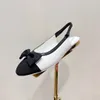 Платье обуви мулы Bow Sandals roafers 100% кожаные женщины плоские принчаун Аутентичный ковфид повседневная обувь круглый ноги классические слайды размером 35-42