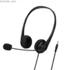 Cell Phone Earphones 3.5mm/USB Computer Laptop Headphone with Noise Cancelling Microphone Chatting Network Teaching Video Conferencing Wired Headset Y240407