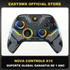 ゲームコントローラージョイスティックEasysmx X15 Windows PC Switch android/iOS RGB Hall Effect Q240407用ワイヤレスPCコントローラーBluetoothジョイスティックゲームボード