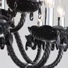 Salon français lustre rétro noir cristal Lumière de luxe de luxe de chambre principale