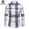 S6XL 2024ビジネスカジュアルな格子縞のシャツフォーマルワークウェアウェディングドレススリムソーシャルパーティーの服Khakiチェックシャツ240326