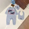 Lüks Tasarımcı Bebek Sürücüler Yenidoğan Setleri Yeni doğmuş tulumlar Marka Kızlar Erkek Giyim Romper Tulumlar Tulum Çocuk Bodysuit Bebekler Hat Bib 3 Parçalı Set