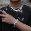 Hip -Hop -Schmuck aus 22 mm Stange Kubaner Linkkette Halskette Miami Rock Silber Gold Platted Diamond Cuban Link Armbänder