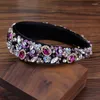 Clips à cheveux Full Full Black Fuchsia Perles de cristal Bande Bridal Bands Sequins Diamante Boho Boho Accessories For Women Wedding