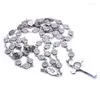 Cadenas Rosario de 8 mm para collar de colgante cruzado niños católicos para adultos regalo de fiesta sil