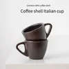 Muggar mini procelain espresso cup 60 ml liten kaffe demitasse för skal mörkbrun italiensk med lanyard