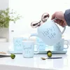 Mugs British Bone Porcelain Coffee Cup Set European High-end Afternoon Tea Creative Ceramic Simple Household Black