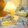 Frames wolkvormige tulpen spiegel nachtlicht ornament gepersonaliseerde delicate bedlamp voor thuisslaapkamer