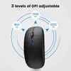 Мыши перезаряжают беспроводные мыши Bluetooth Computer Ergonomic Mini USB Mouse Mouse 2,4 ГГц Silent MacBook PC Optical H240407 3BVY