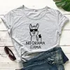 Women's T Shirts No Drama Llama T-shirt Funny Mother's Day Gift Tshirt Cute Women Short Sleeve Mama Graphic Tee Top Drop